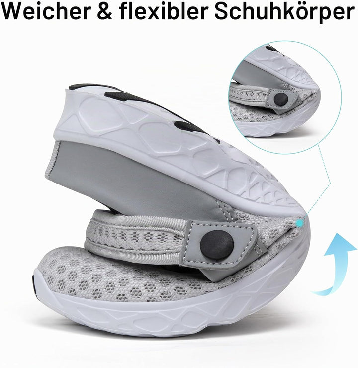 SAGUARO Unisex Clogs Sommer Hausschuhe Leicht Gartenschuhe Gr. 36-48 37 EU Weiss Grau, 37 EU Weiss G