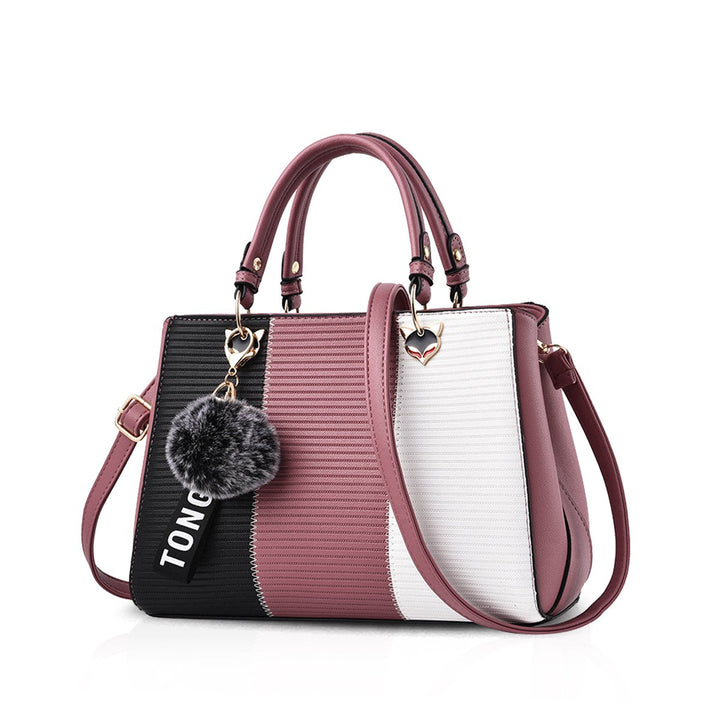 NICOLE &amp; DORIS 2024 Neue Frauen Tasche Damen Leder Handtasche Mode Umhängetasche Mit Pompon abnehmba