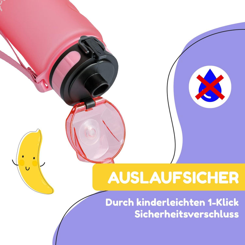 schmatzfatz Klarstein Sportflasche, Sport-Wasserflasche, hält kaltes Wasser, Trinkflasche für Erwach