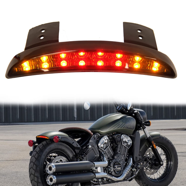 JMTBNO Motorrad Rücklicht LED Hinten Fender Edge Bremslicht mit Blinker Licht Stop Lauflicht Lampe 1
