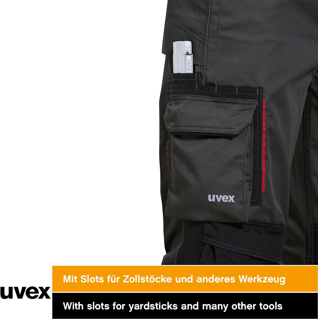 uvex Tune-up Herren-Arbeitshose lang - Männer-Arbeitshosen mit Stretch-Bund - Bundhose mit Kniepolst