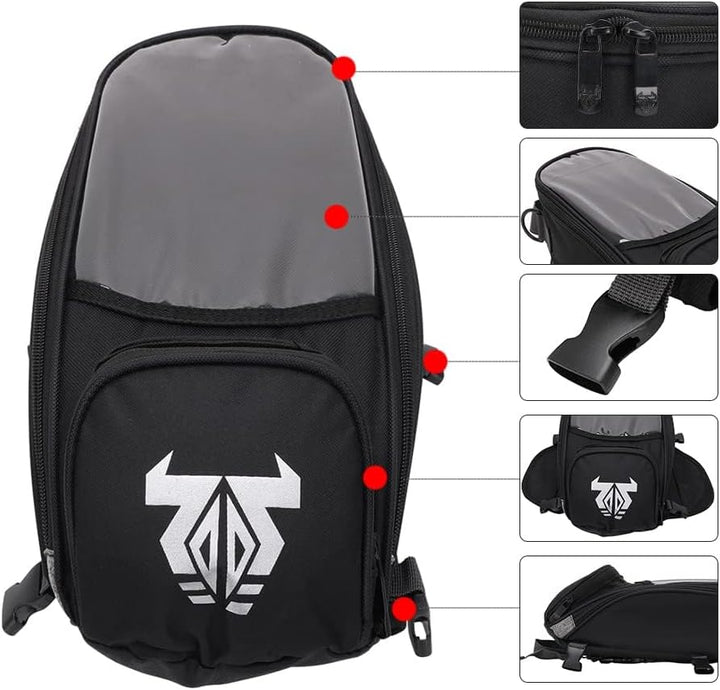 Motorrad-Tanktasche – wasserdichte Motorrad-Gepäcktasche mit starkem Magnet, grossem Fenster – Unive