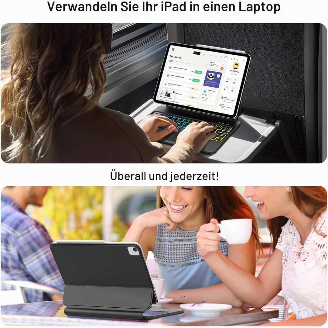 Magic Tastatur Hülle für iPad Air 13 2025/2024 (M3/M2), Magic Keyboard für iPad Pro 12.9 (6/5/4/3 Ge