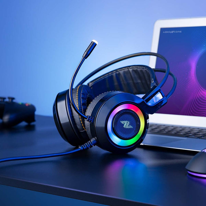 ABKONCORE CH60 Gaming-Headset mit echtem 7.1-Surround-Sound für PC, PS4, Laptop, Bassvibration, Gerä