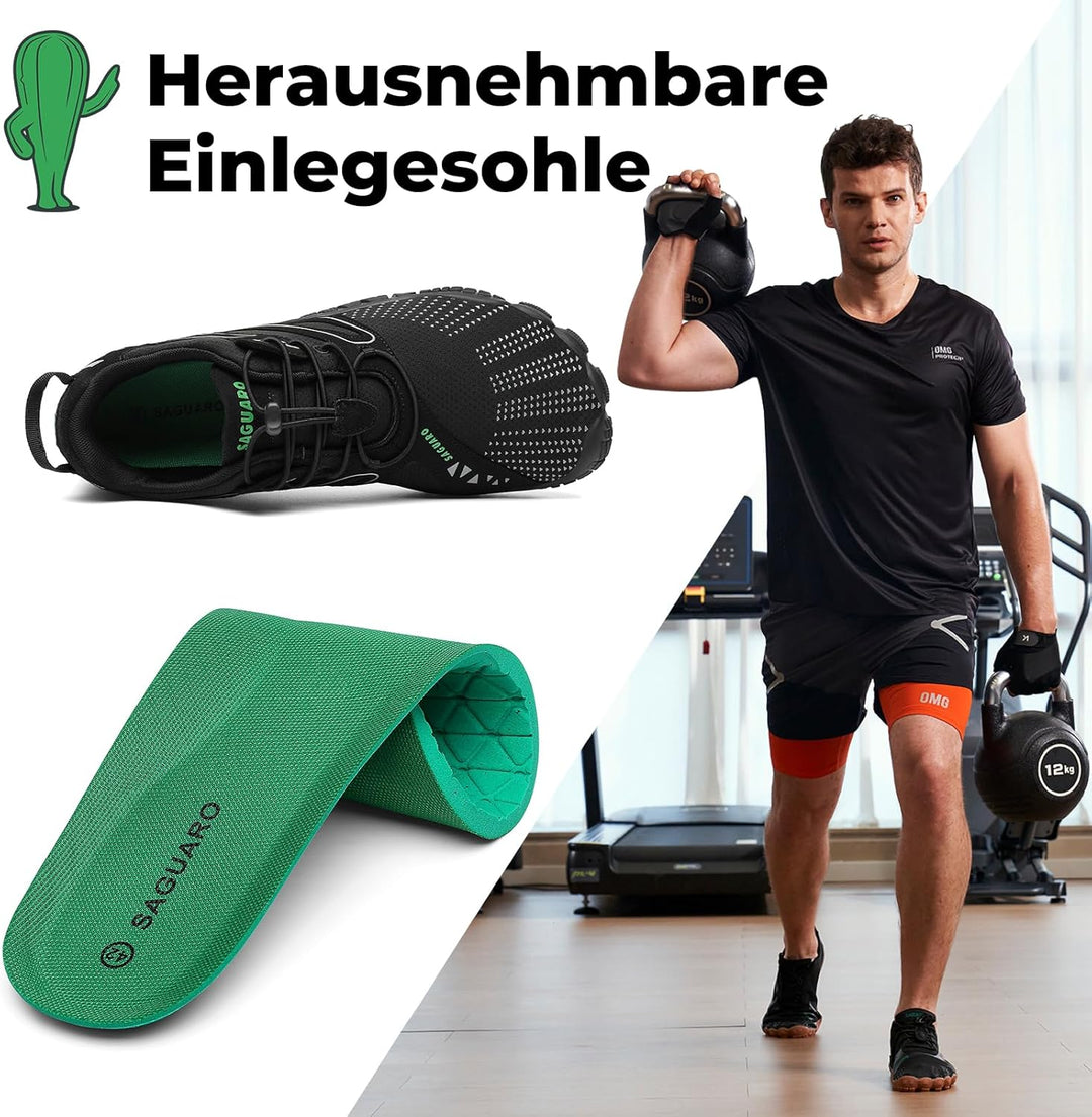 SAGUARO Unisex Barfussschuhe Outdoor Barfuss Traillaufschuhe Zehenschuhe mit Zero-Drop Solhe Gr.36-4