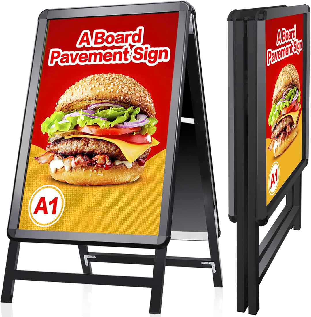 VAIIGO Kundenstopper DIN A1 Kundenstopper Outdoor Plakatständer Wetterfest Schwarz, Aluminium Aufste