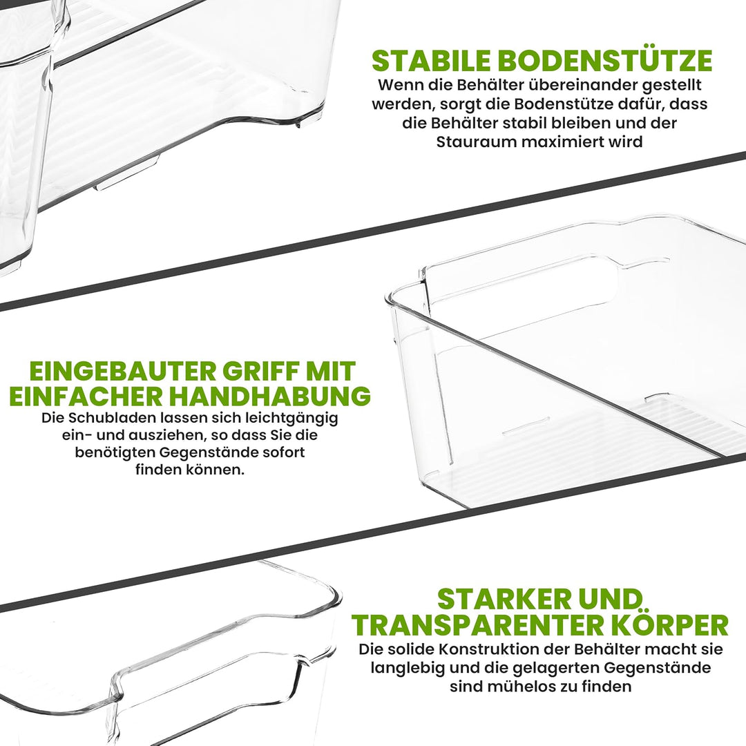 KICHLY Hochwertige vorratsschrank küche organizer - Set von 8 (4 grosse, 4 kleine Behälter) Stauraum