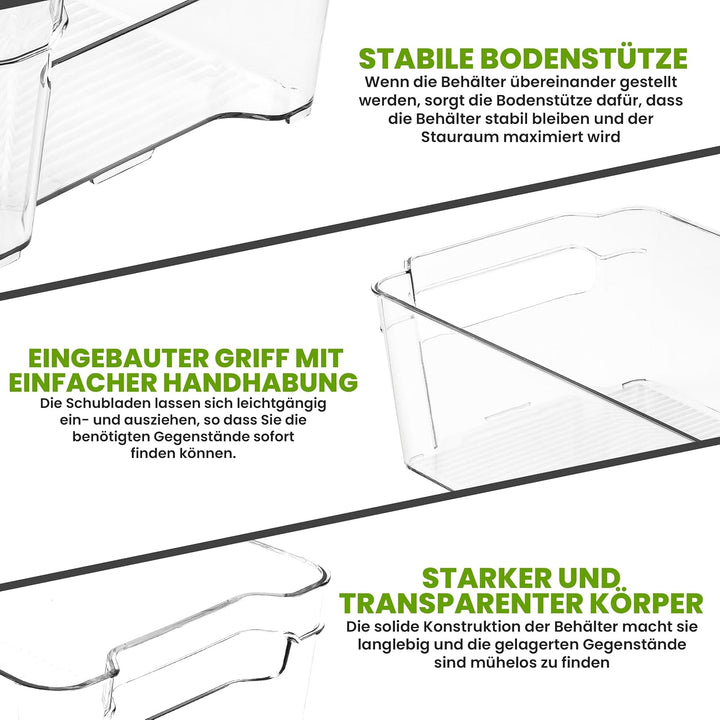 KICHLY Hochwertige vorratsschrank küche organizer - Set von 8 (4 grosse, 4 kleine Behälter) Stauraum