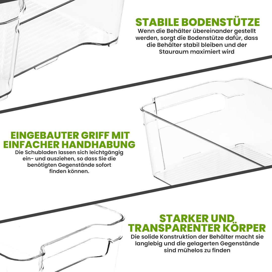 KICHLY Hochwertige Vorratsschrank Küche Organizer - Set von 6 Stauraum für Kühlschrank, Schränke, Re