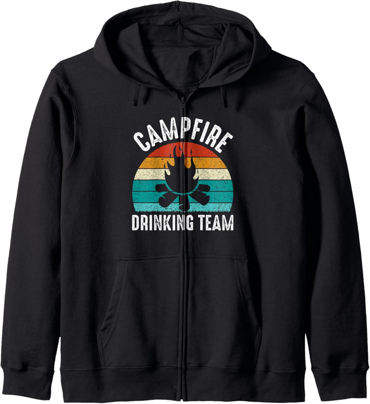 Vintage Lagerfeuer Trinkteam Outdoor Camping Kapuzenjacke