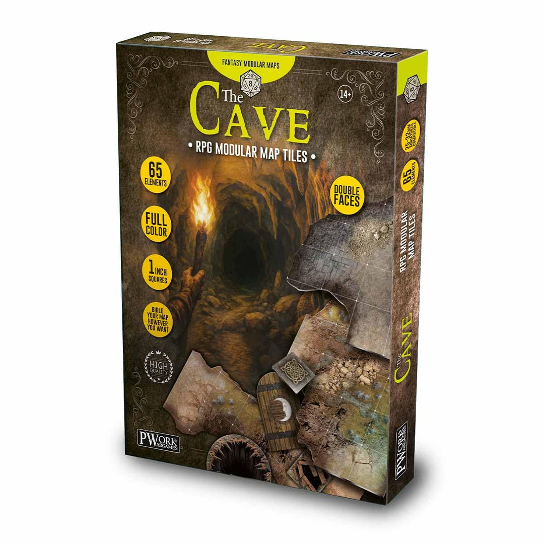 The Cave - RPG Modulare Kartenfliesen - doppelseitige Pappfliesen