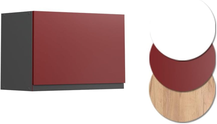 Vicco Hängeschrank R-Line, Rot/Anthrazit, 60 cm J-Shape, flach Rot Hängeschrank 60 cm (flach), Rot H