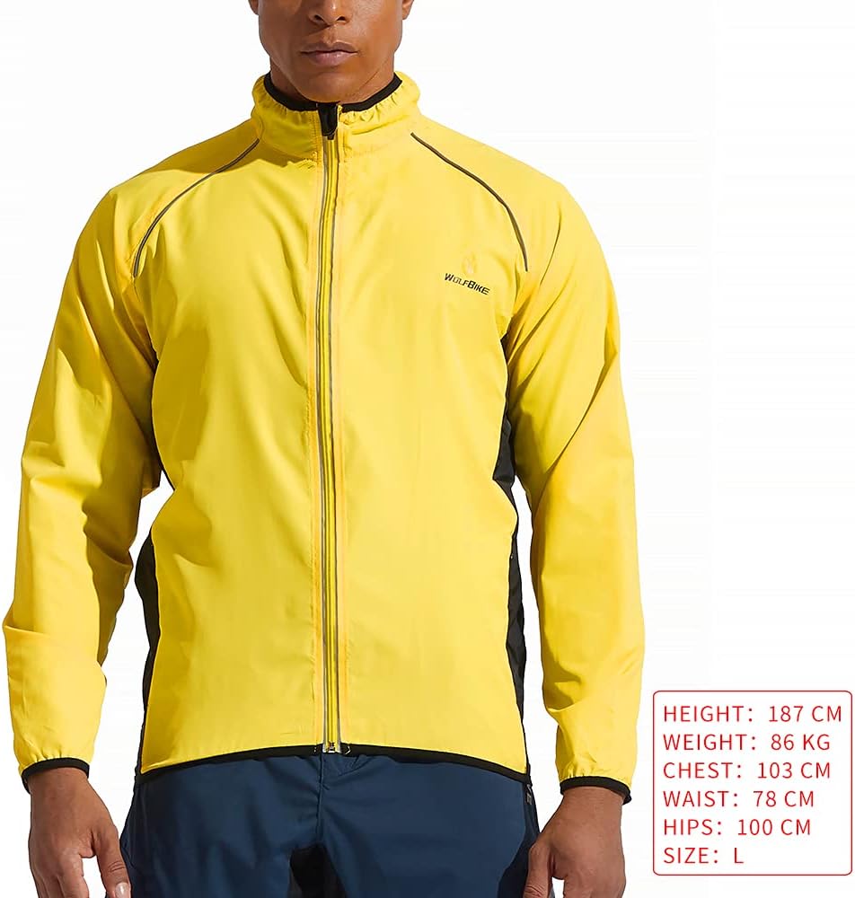 WOSAWE Herren-Fahrradjacke Winddichte wasserdichte MTB Mountainbike Jacket Für Radfahren, Joggen & W