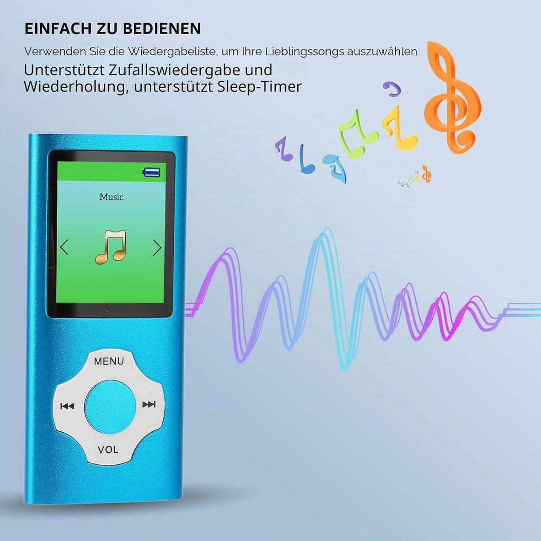 MP3-Player mit 1,8-Zoll-LCD-Bildschirm, Tragbarer Musik-MP3-Player, Unterstützt, UKW-Radio, E-Book,