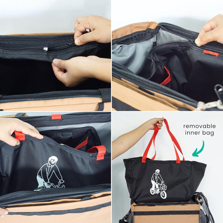 Vincita Caddy Haustierkorb für Brompton-Fahrrad, bequeme und sichere Tragetasche mit Aluminiumrahmen