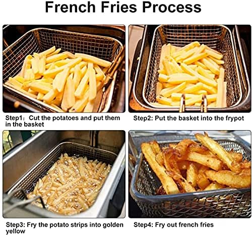 TOKINCEN 8 Stück Frittierkorb Klein Servierkörbchen Edelstahl für Pommes Mini Pommes Körbchen Pommes