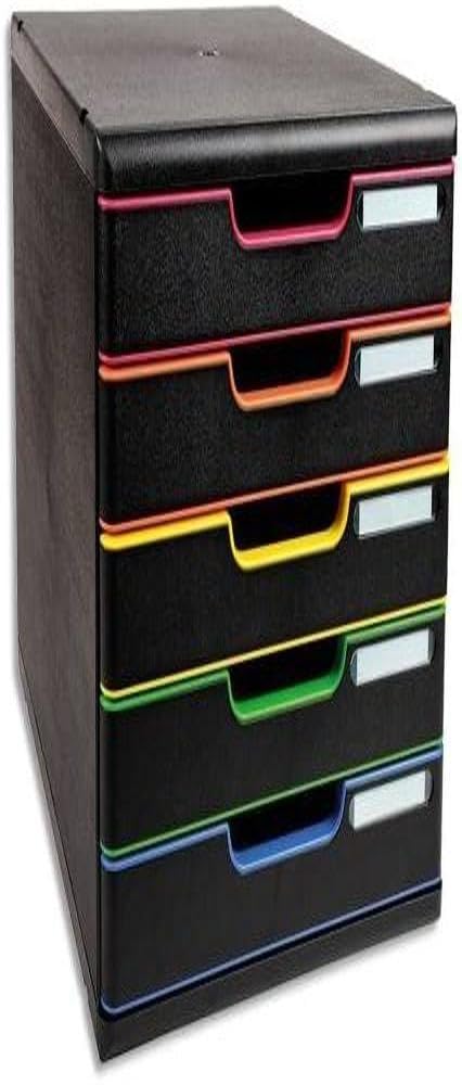 Exacompta 301914D Modulo Ablagebox (für Dokumente in Format DIN A4, 35 x 28,8 x 32 cm, mit 5 Laden,