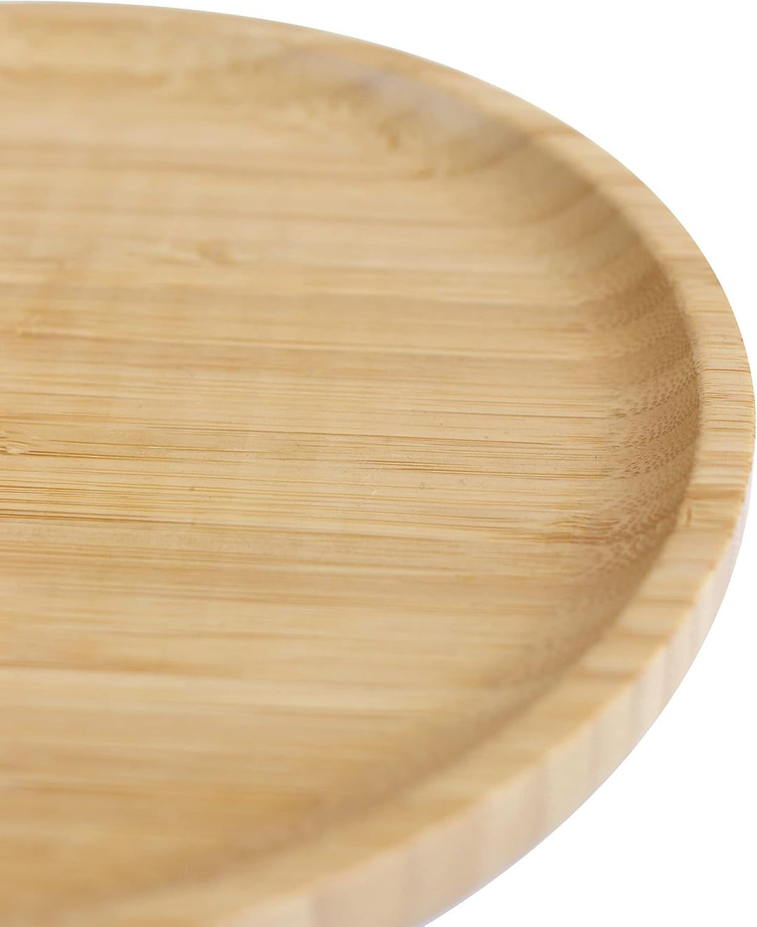 pandoo Wiederverwendbare Bambusteller | 100% Bambus Teller | Runde Holzteller, Bamboo Plates, Bambus