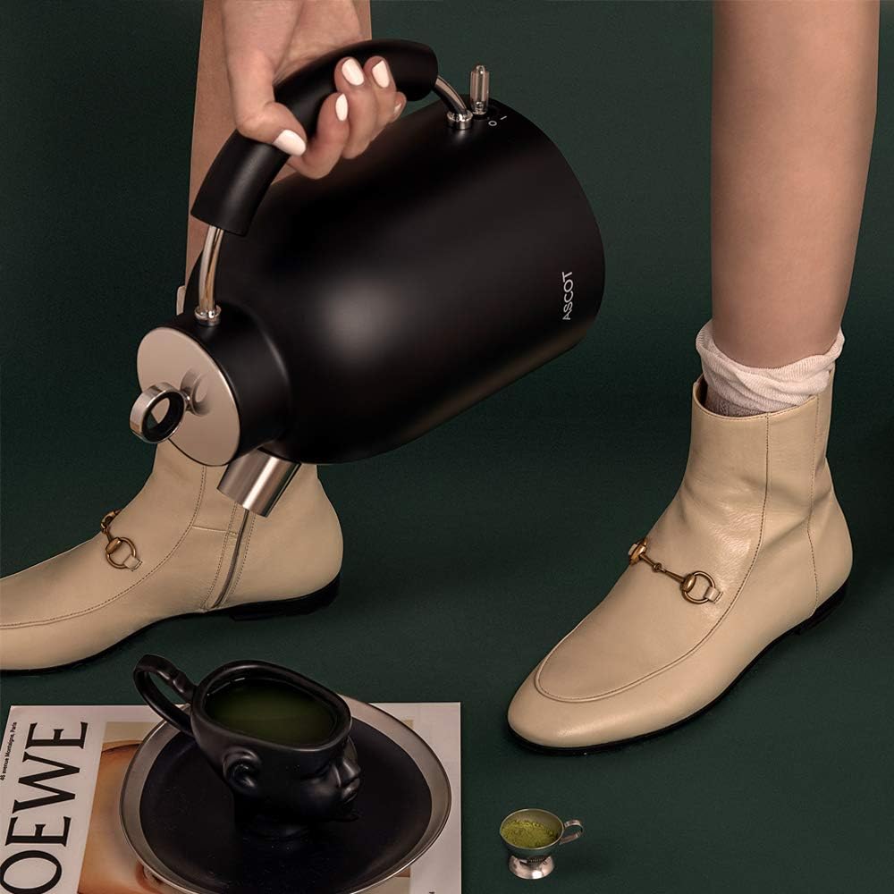 ASCOT Wasserkocher Edelstahl, Elektrischer Wasserkessel Geschenke für Männer/Frauen/Familie 1,5 lite