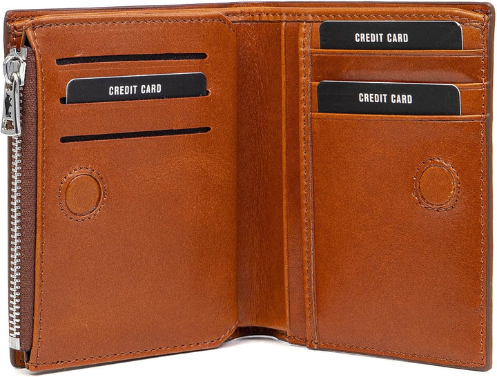Solo Pelle® Slim Wallet KOMPA mit Münzfach [bis zu 13 Karten] Slimwallet [RFID-Schutz] Kartenetui [L