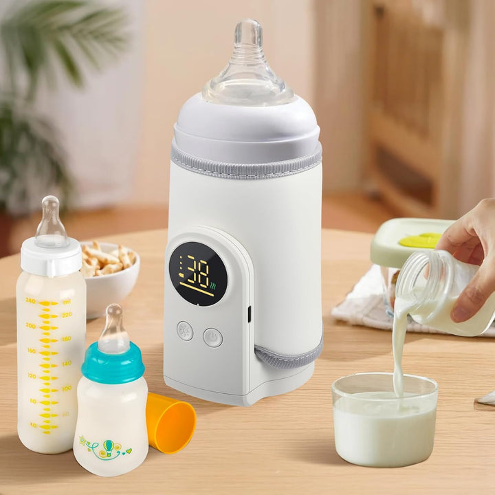 Flaschenwärmer Baby Unterwegs, Babyflaschenwärmer mit LCD Display, Schnelles Aufheizen, 6-Temperatur
