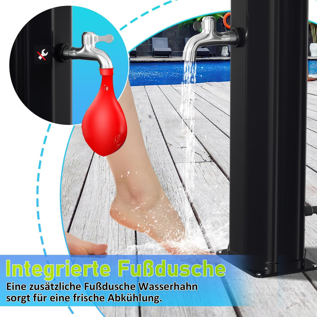 SWANEW Bodenelement für Gartendusche Solardusche,101x63x5,5cm Anti Rutsch Bodenplatte aus WPC, für P