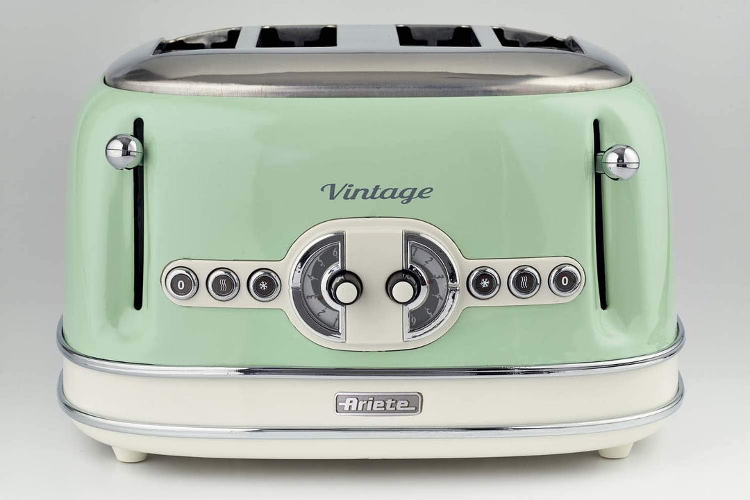 Ariete 156/04-green Vintage 4-Schlitz-Toaster, lackiertes Edelstahl, Grün & 2869 Vintage Wasserkoche