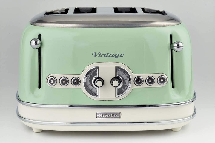 Ariete 156/04-green Vintage 4-Schlitz-Toaster, lackiertes Edelstahl, Grün & 2869 Vintage Wasserkoche