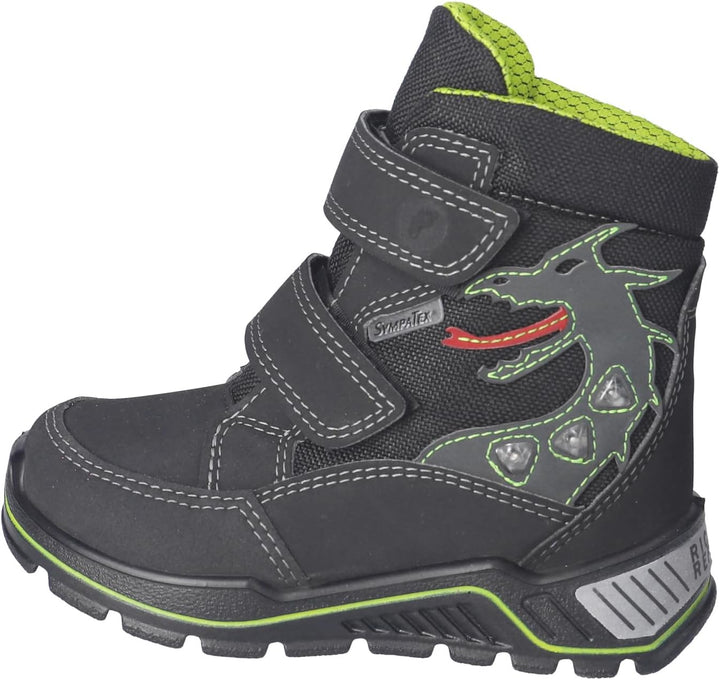 RICOSTA Jungen Winterstiefel GRISU,Kinder Boots,WMS:Weit,Sympatex,Blinklicht 35 EU Weit 090 Schwarz,