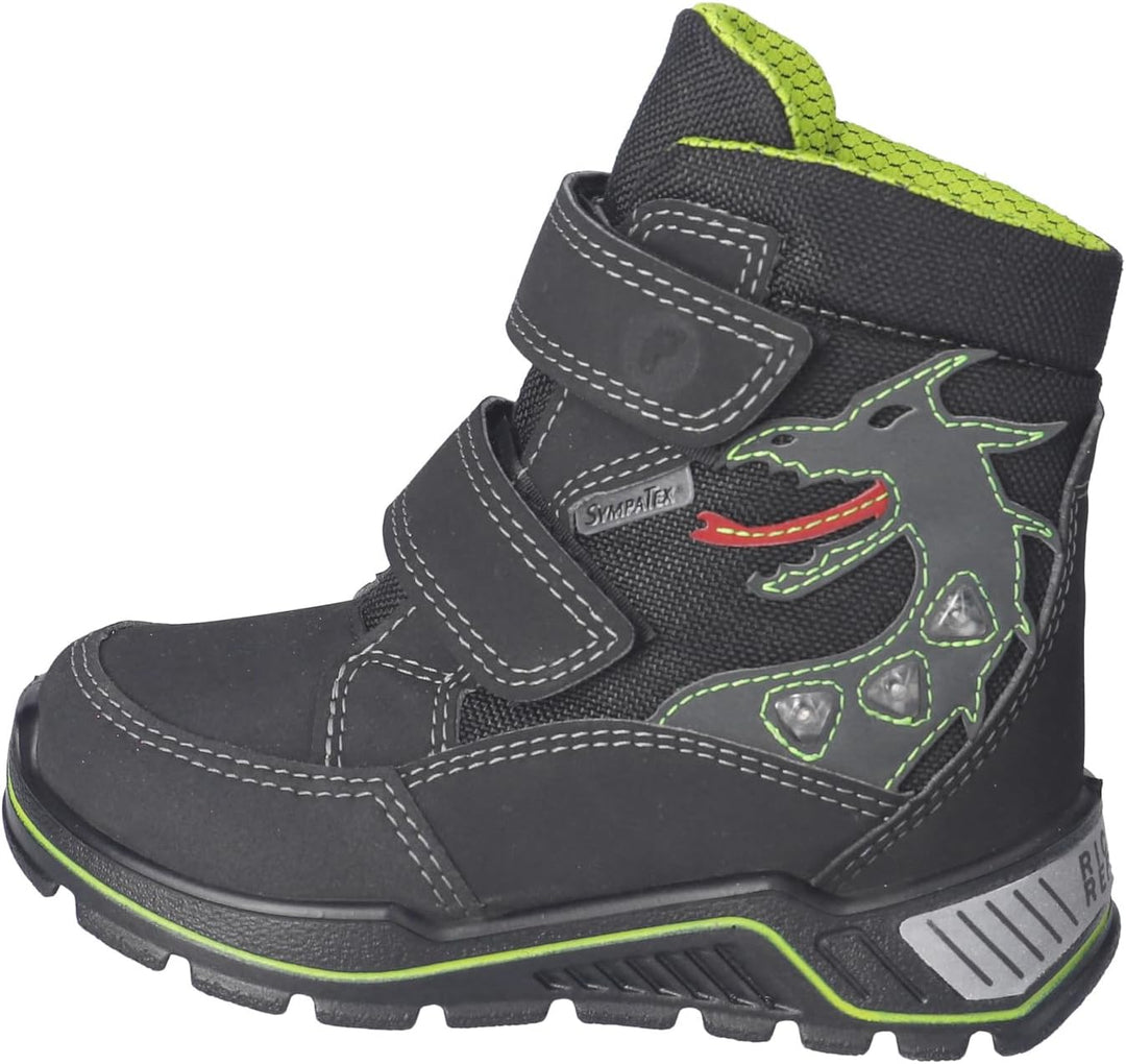 RICOSTA Jungen Winterstiefel GRISU,Kinder Boots,WMS:Weit,Sympatex,Blinklicht 25 EU Weit 090 Schwarz,