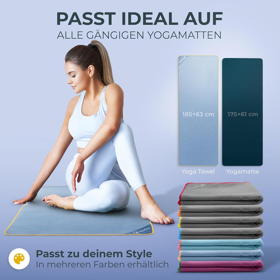 NirvanaShape Yoga Handtuch rutschfest | Hot Yoga Towel mit Antirutsch-Noppen | hygienische Yogatuch-