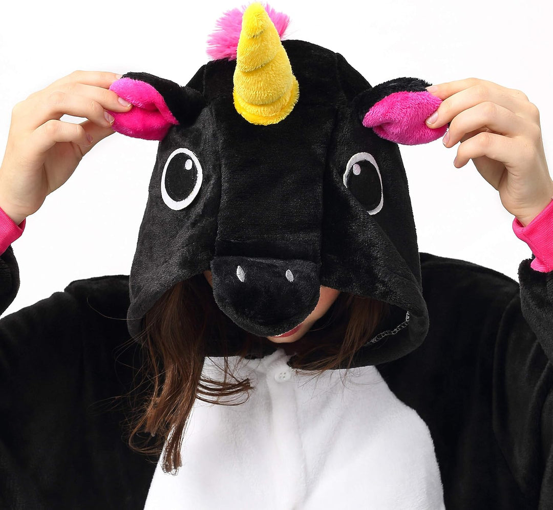 Katara 1744 Jumpsuit, UnisexÊ? Erwachsene, Einhorn Schwarz, Körpergrösse 175-185cm (XL) Einhorn Schw