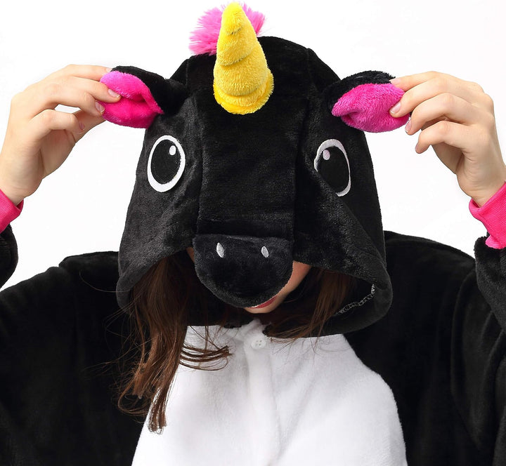 Katara 1744 Jumpsuit, UnisexÊ? Erwachsene, Einhorn Schwarz, Körpergrösse 175-185cm (XL) Einhorn Schw