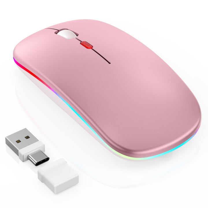 Azmall Kabellose Maus mit Jiggler-Modus – Bluetooth 5.2 & 2.4G Funk, für Laptop, PC, iOS, Android, i