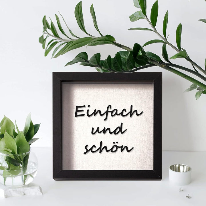Muzilife 3D Bilderrahmen mit Echtglas 30x30 cm Holz, Tiefer Objektrahmen zum Befüllen für Wandbehang