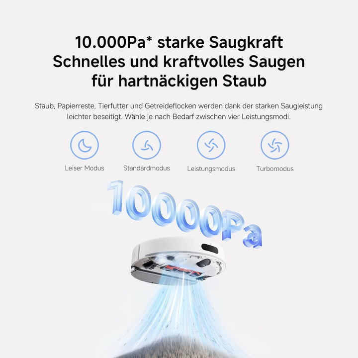 XIAOMI Saugroboter Mit Wischfunktion H40,10000Pa Saugkraftsaugroboter,Mit LDS-Laser-Navigation Staub