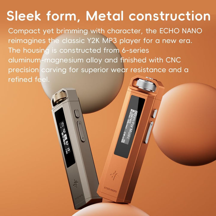 FiiO SnowSky Echo Nano Retro Tragbarer MP3-Player mit Fingerspitzen-Scrollrad, 3,5-mm-Ausgang, USB-D