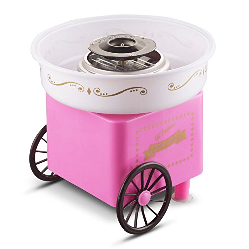 Cotton Candy Maker Zuckerwattemaschine mit 10 Stäbchen & Messlöffel, ideal für Kindergeburtstag & Sp