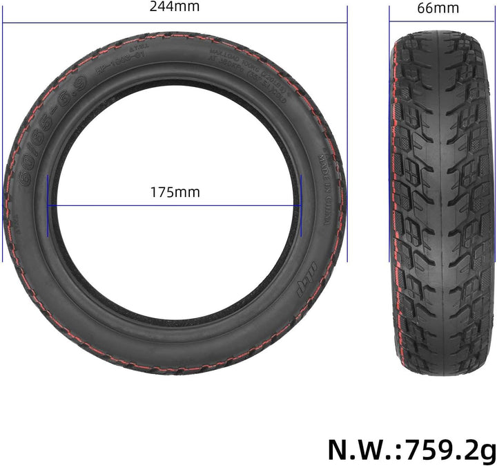 VOLOHAS 10 Zoll Offroad Reifen 60/65-6,9 Tubeless Reifen für Ninebot Max G2 G2D G65 Elektroroller Vo