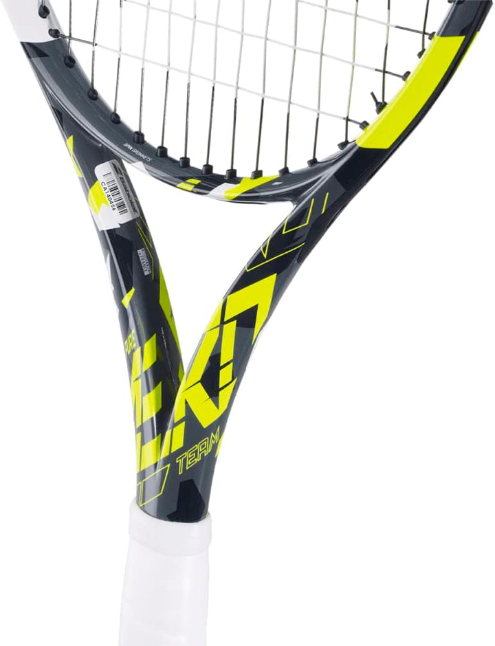 Babolat Pure Aero Team Tennis Racquet (7th Gen) - Strung with 16g White Babolat Syn Gut at Mid-Range