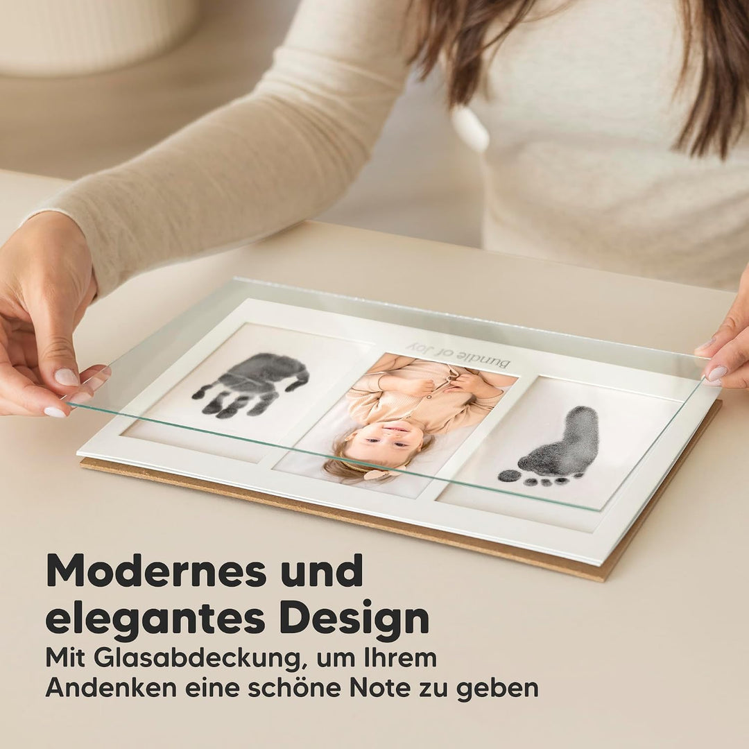 KeaBabies Tintenloses Baby Handabdruck und Fussabdruck set (Ash Wood) | No Mess Tintenauflage für Ba