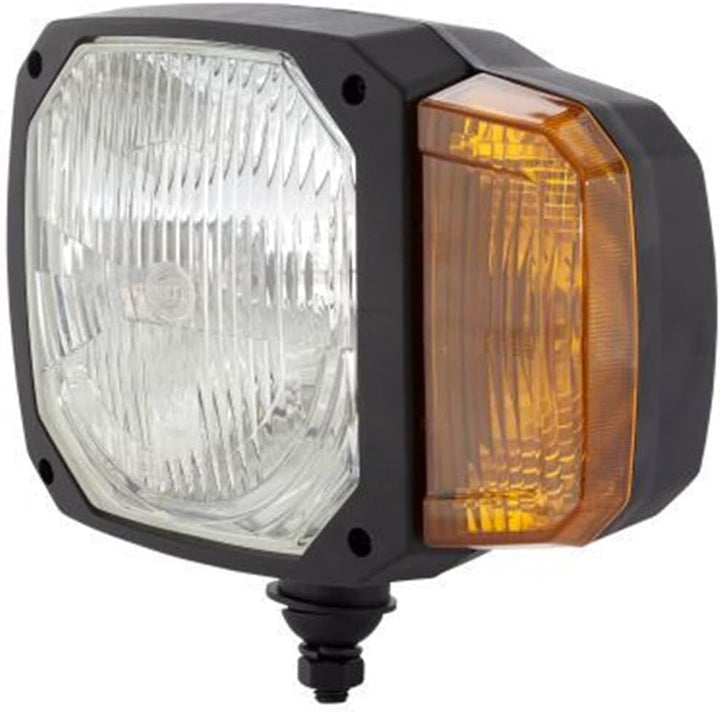 HELLA - Halogen-Hauptscheinwerfer - 12V - Einbau - Lichtscheibenfarbe: gelb - Stecker: DEUTSCH Steck