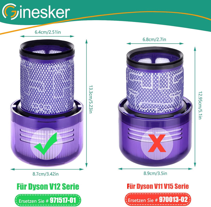 V12 Filter für Dyson V12 Detect Slim Absolute Extra Staubsauger, Ersatzfilter für Dyson V12 Slim Mot