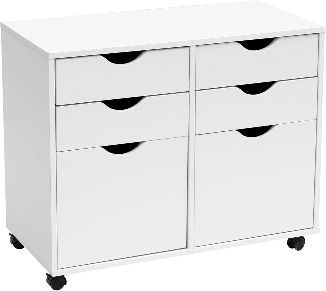 MMT Aufbewahrungsschrank, weiss, 4 Schubladen, Podest, 2 Schrank, mobiler Aktenschrank, Make-up-Aufb