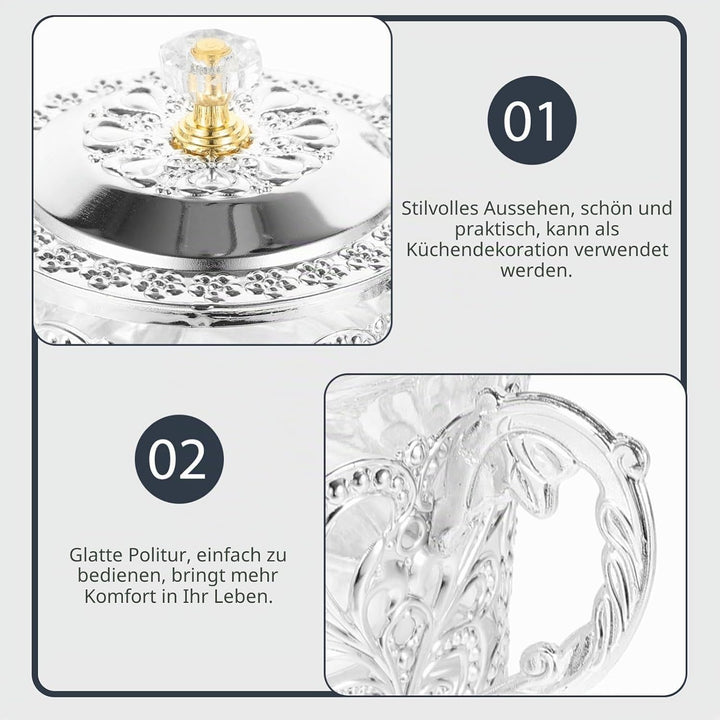 Toyvian Vorratsglas Aus Kunstglas Mit Deckel Und Löffel Transparente Zuckerdose Für Küche Praktische