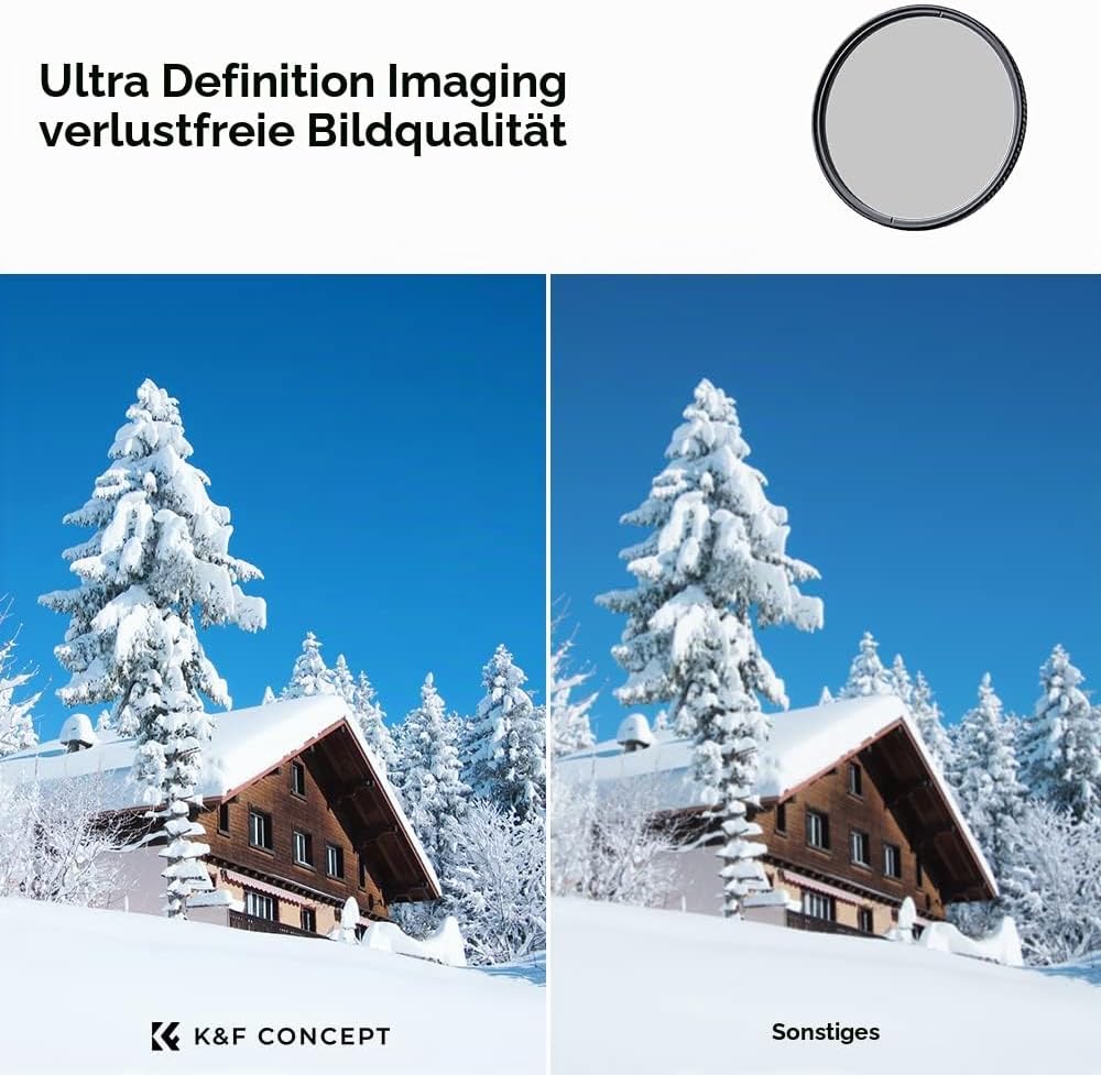 K&amp;F CONCEPT Polfilter 39mm CPL Reduzierung von Blendung und Reflexionen | für tiefere Farben, HD Opt
