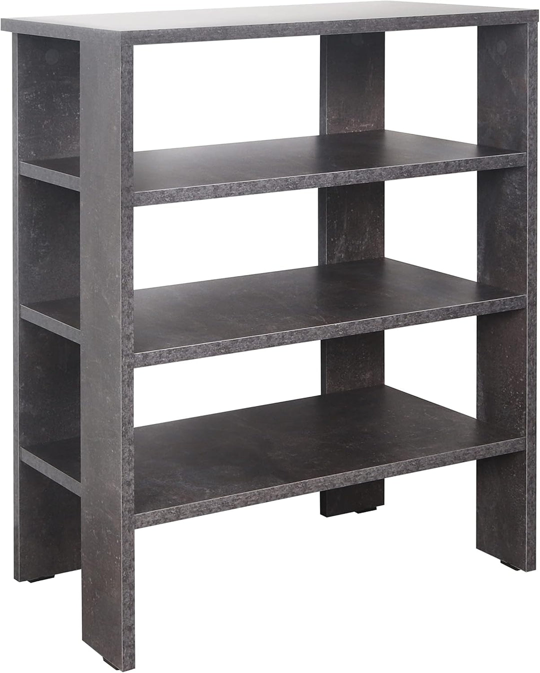 RICOO Schuhregal schmal und hoch 70x55x32cm Standregal Pressholz Betonoptik Grau WM039-BG, Schuhstän