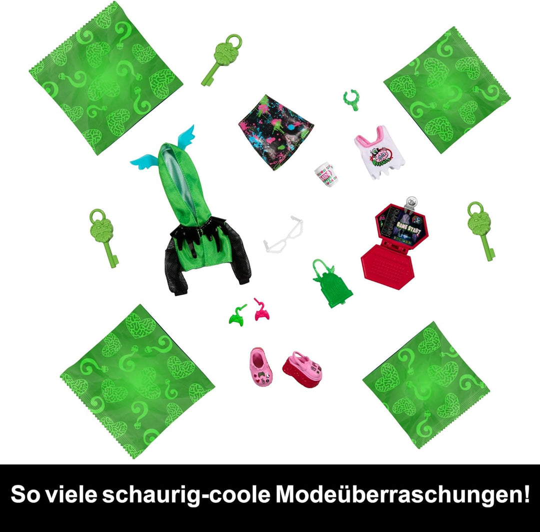 Monster High Skulltimate Secrets Ghoulia Yelps Puppe - Leuchtender Spind mit über 19 bunten Überrasc