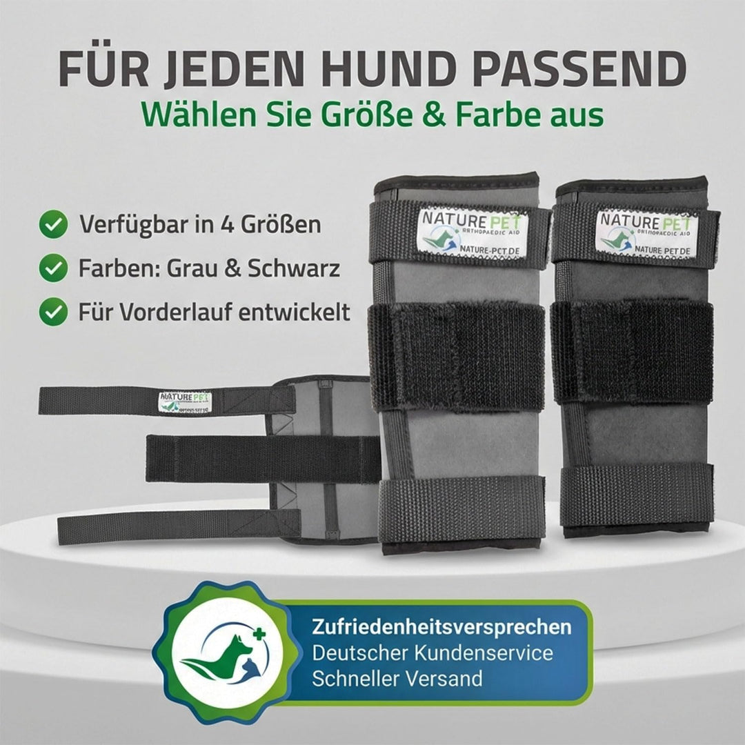 Nature Pet Medium Reha Bandage für den Vorderlauf des Hundes (S, Grau) S Grau, S Grau