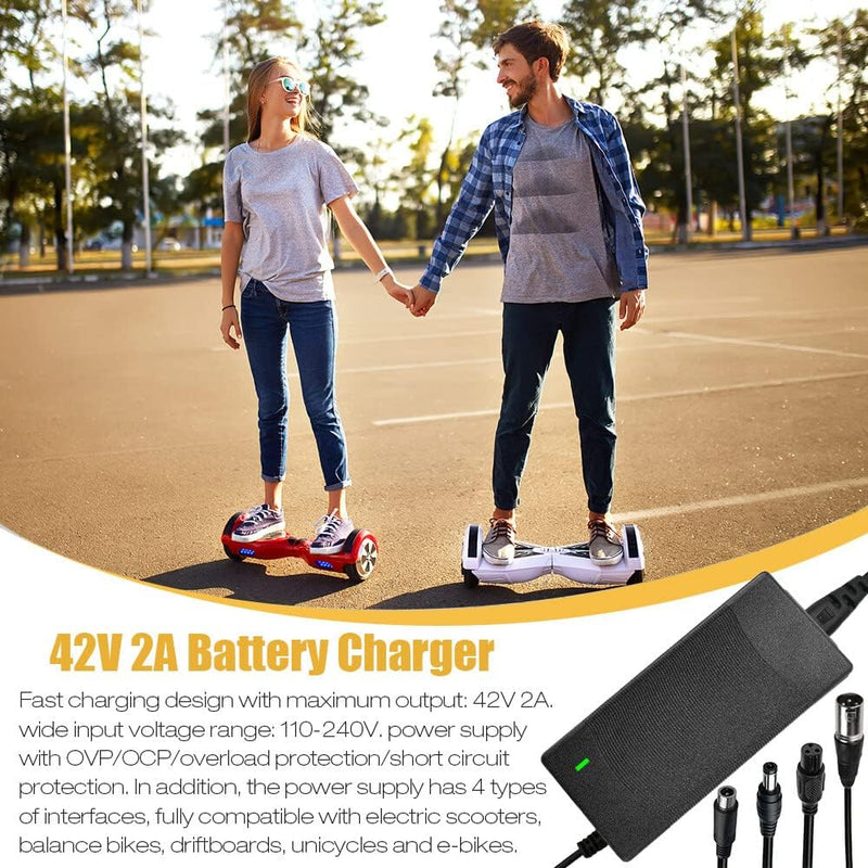 CJBIN Ladegeräte für Scooter, 42V 2A Hoverboard Ladekabel, e Scooter Ladekabel, Hoverboard Ladegerät